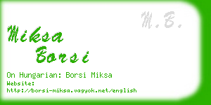 miksa borsi business card